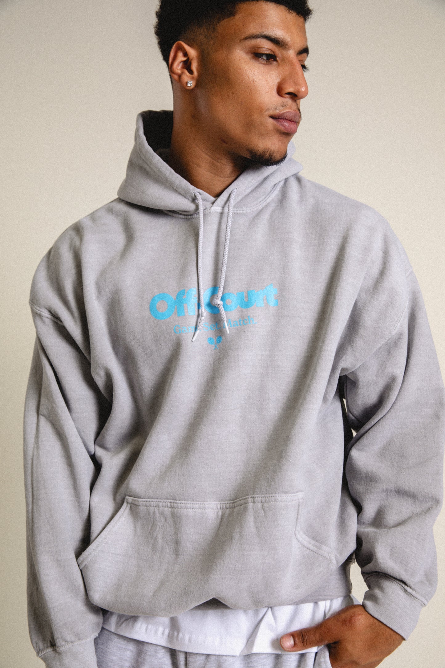 Load image into Gallery viewer, Vice 84 &amp;#39;Off-Court GSM&amp;#39; Vintage Washed Hoodie - Ash
