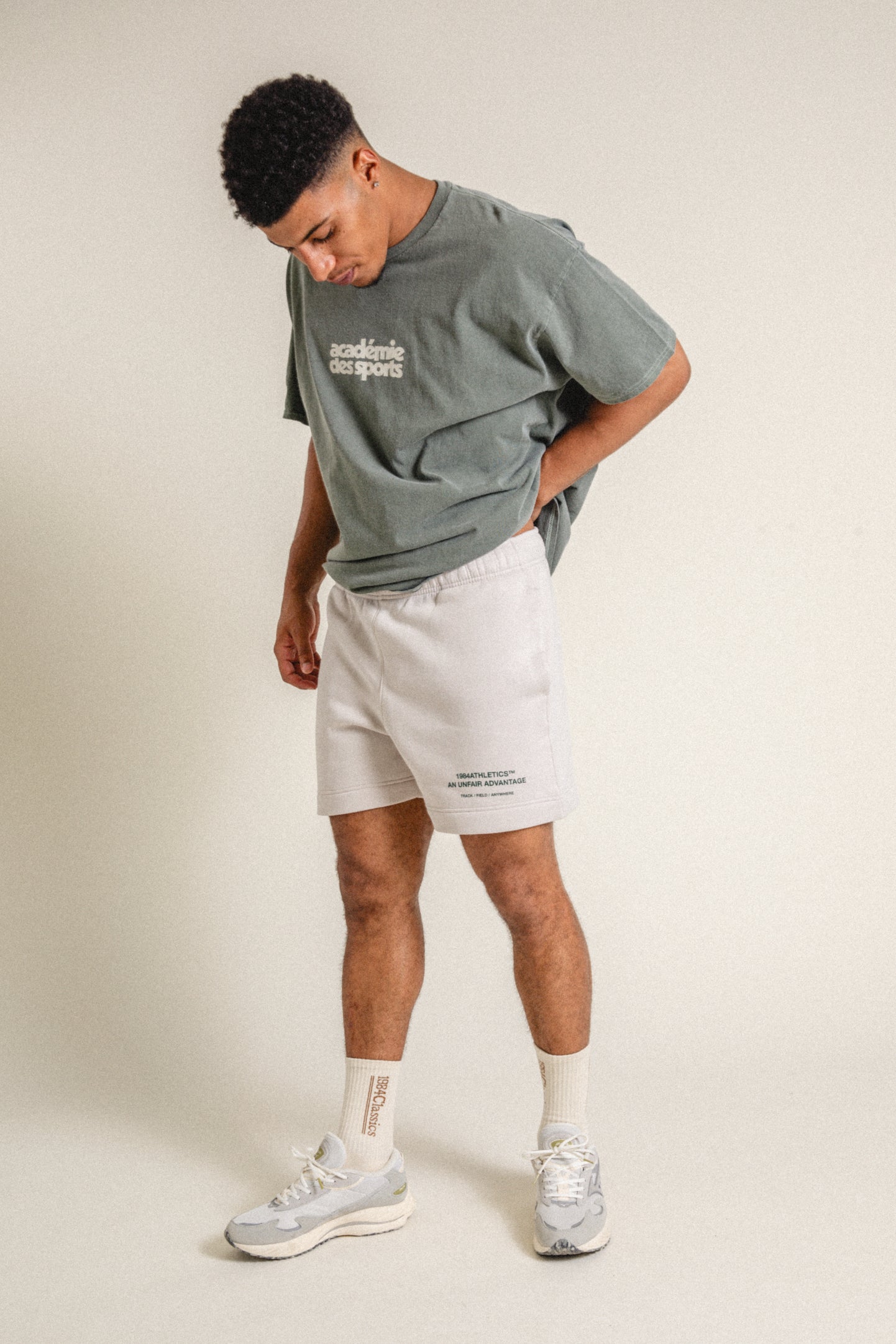 Vice 84 'Athletics' Jogger Shorts - Bone