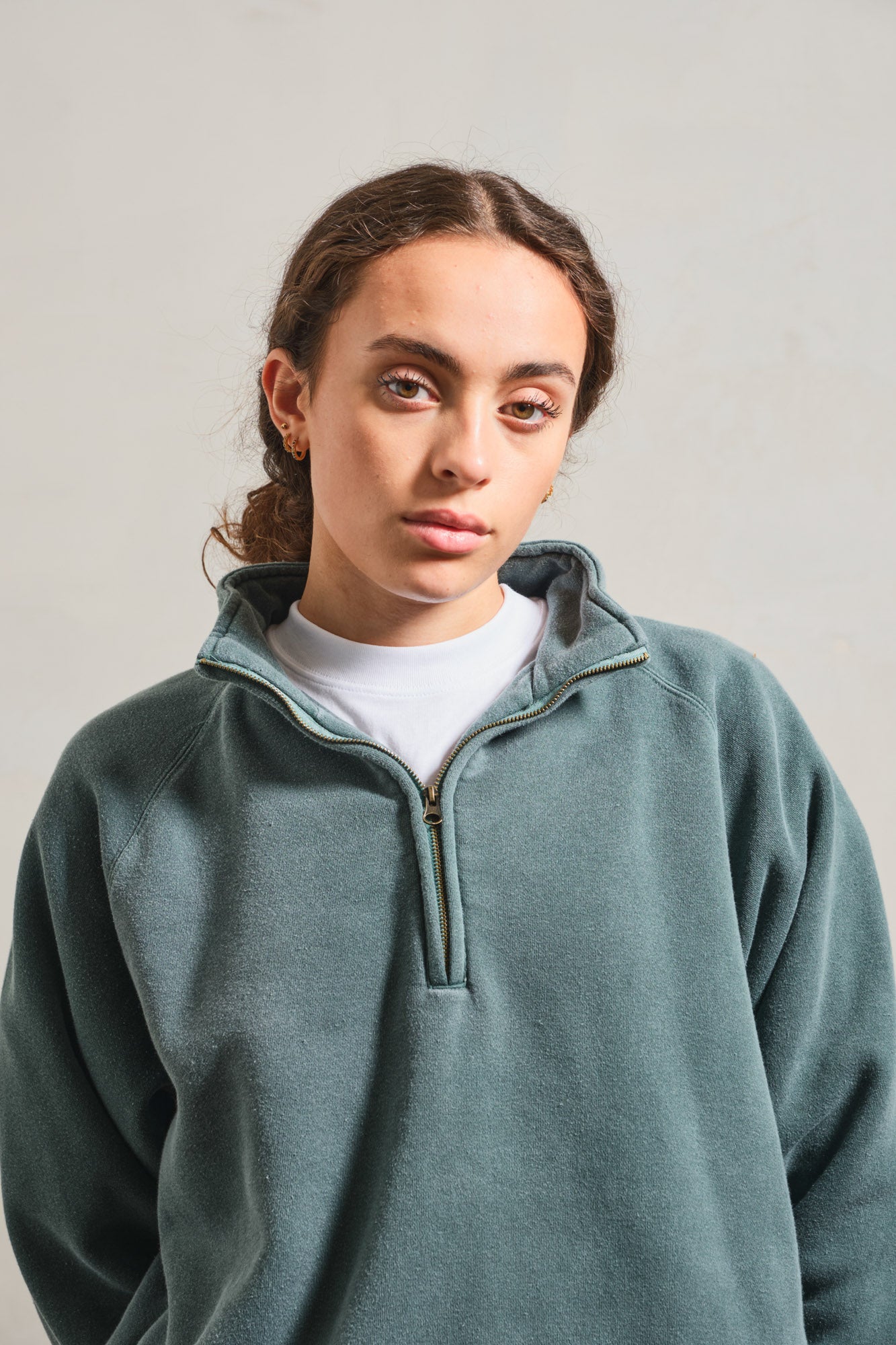 Essentials Vintage Washed 1/4 Zip Sweatshirt - Forest – UN:IK Clothing