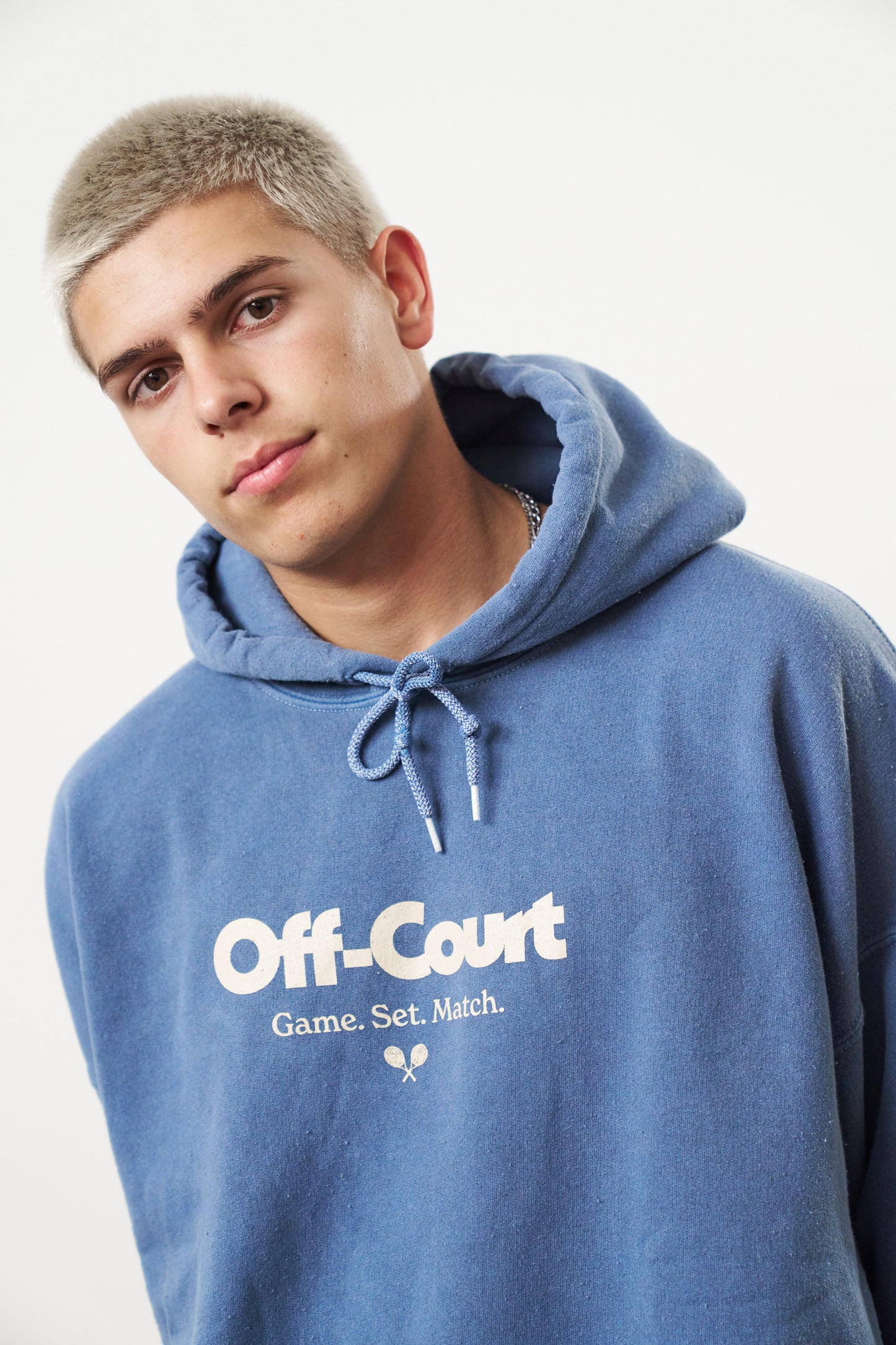 Vice 84 Off Court GSM Vintage Washed Hoodie Blue