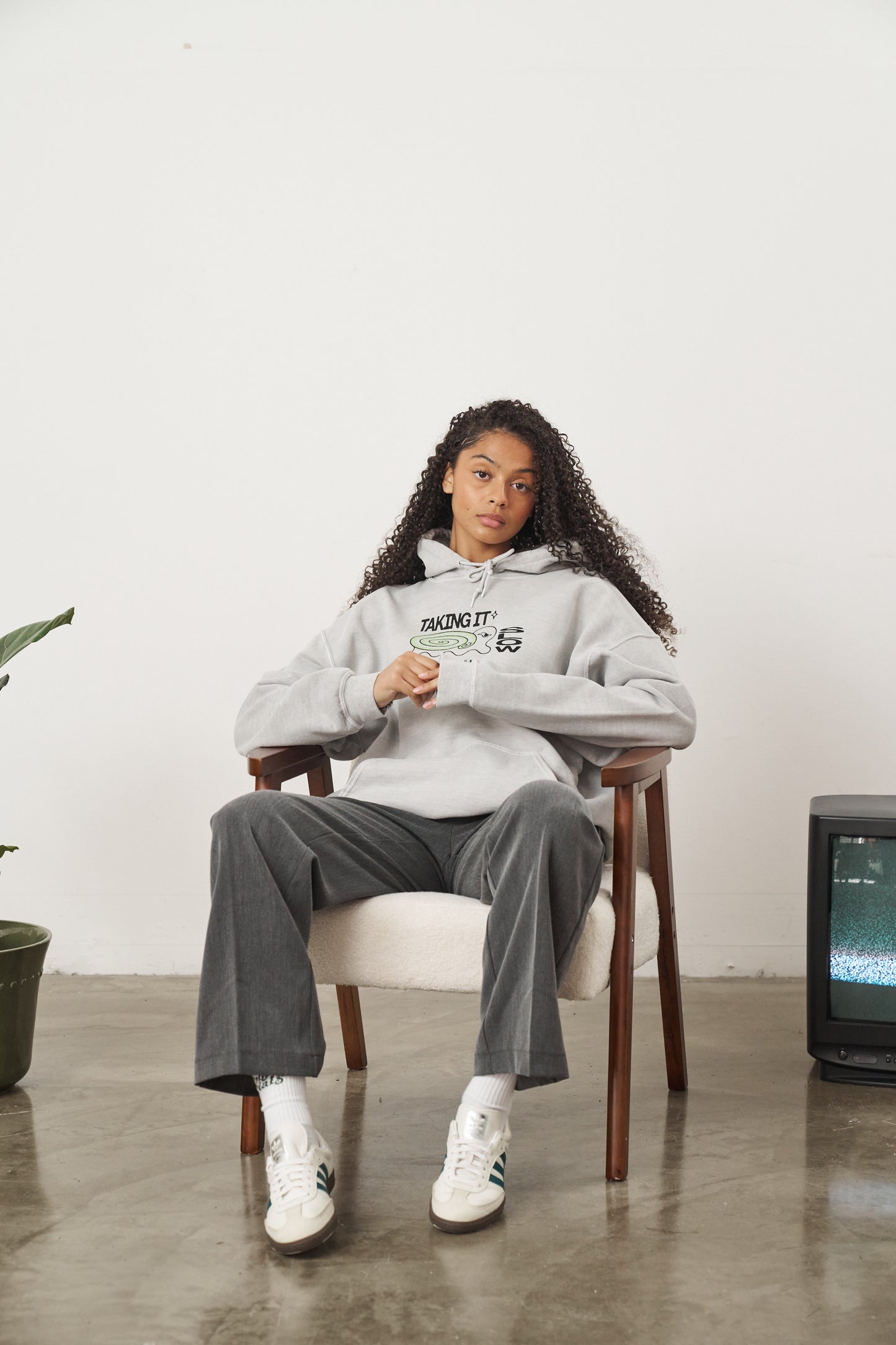 KBAR X UN:IK 'Taking It Slow' Vintage Washed Hoodie - Grey