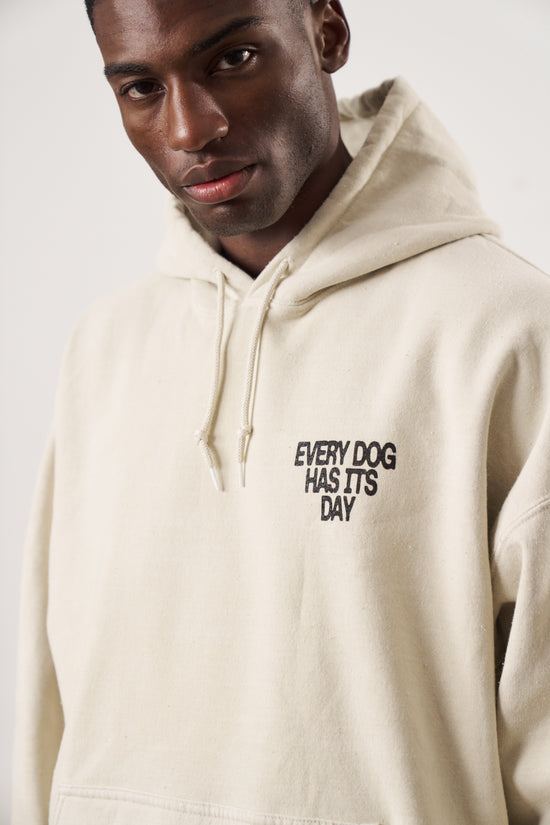 KBAR X UN:IK 'Every Dog Has Its Day' Vintage Washed Hoodie - Ivory