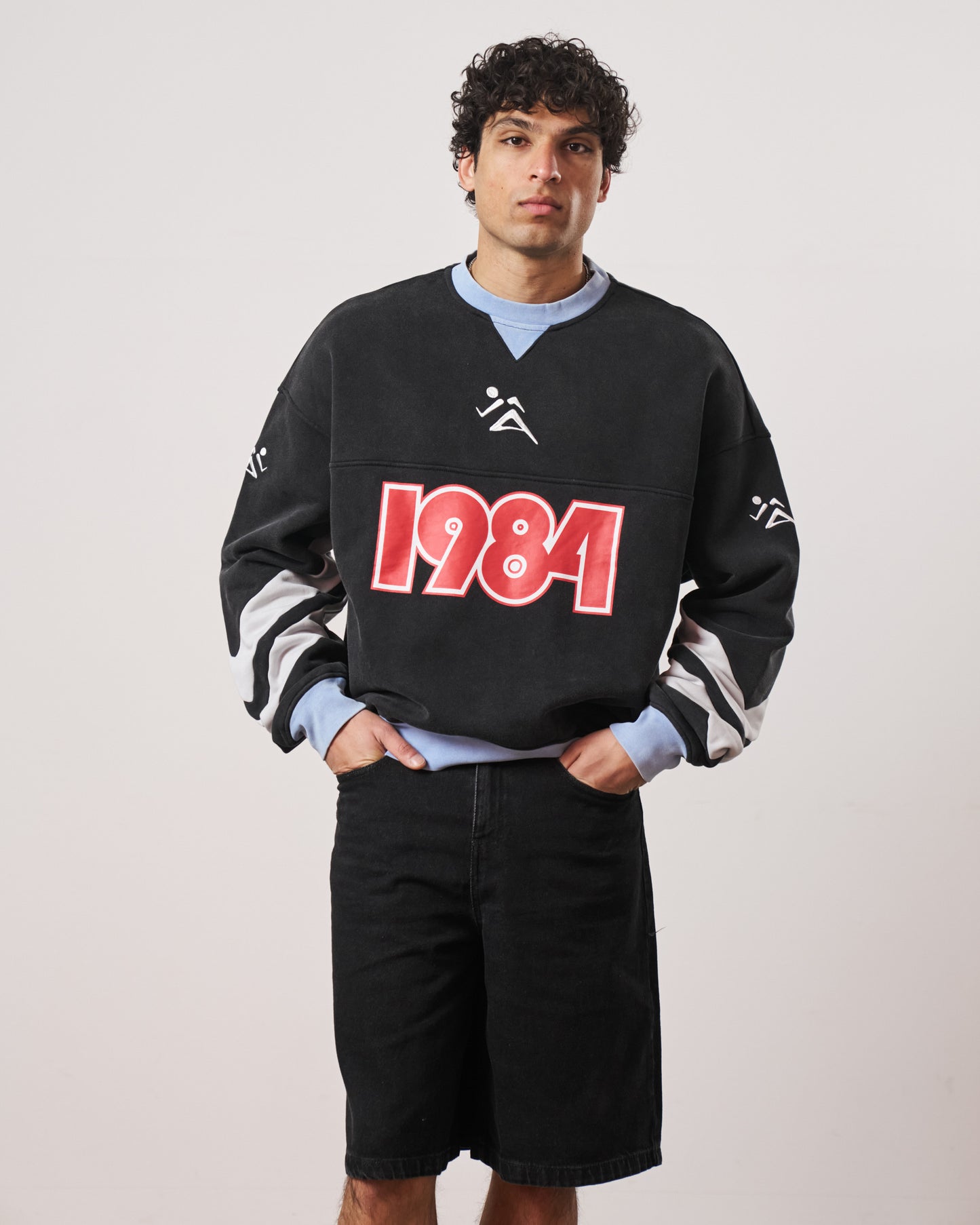 Vice 84 'Pre-Match' Heavyweight Washed Sweater - Black