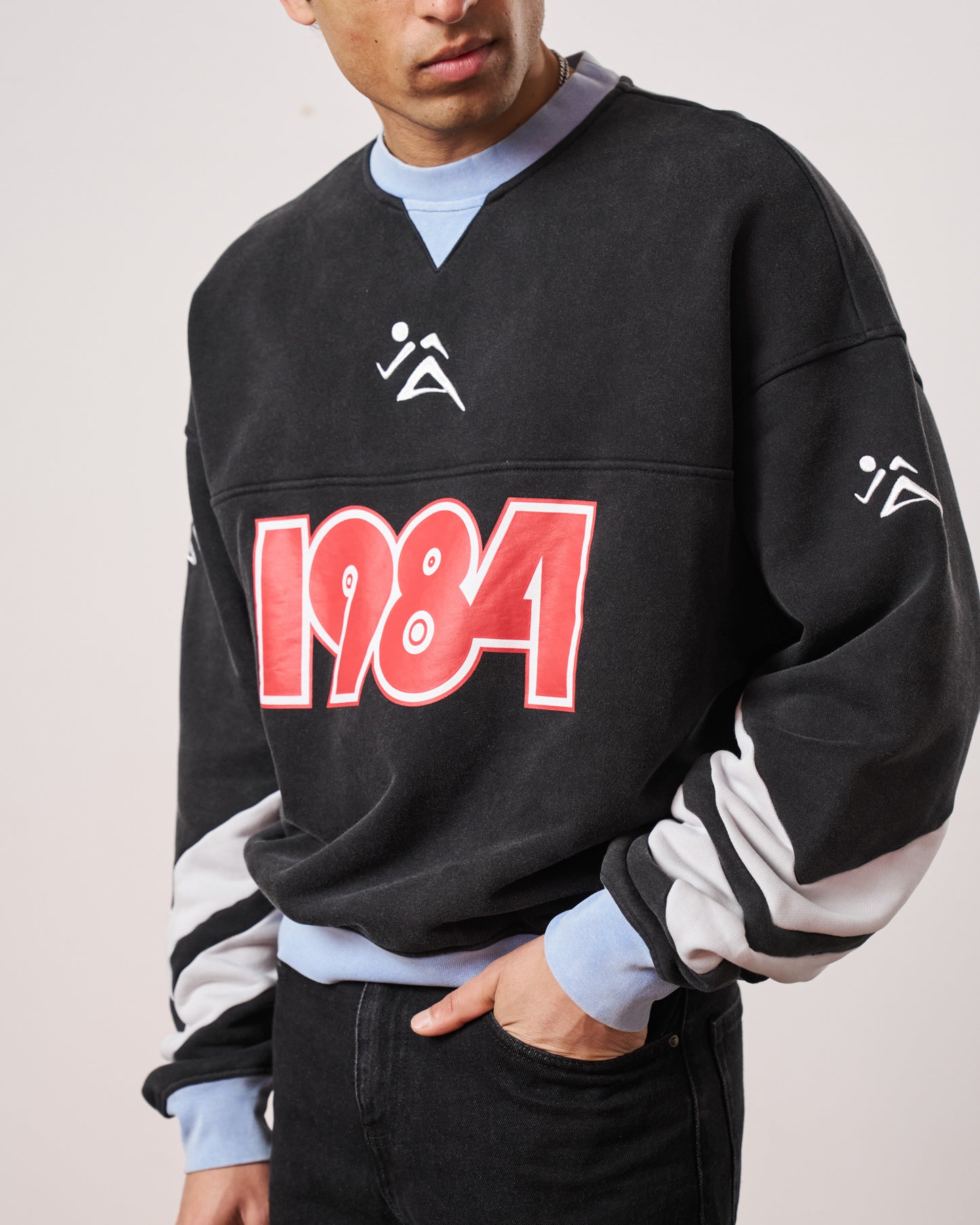 Vice 84 'Pre-Match' Heavyweight Washed Sweater - Black