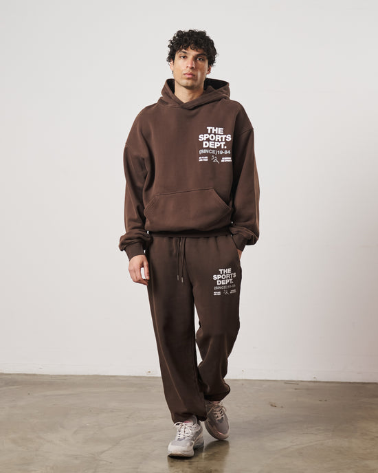 Vice 84 'The Sports Dept' Heavyweight Washed Joggers - Brown