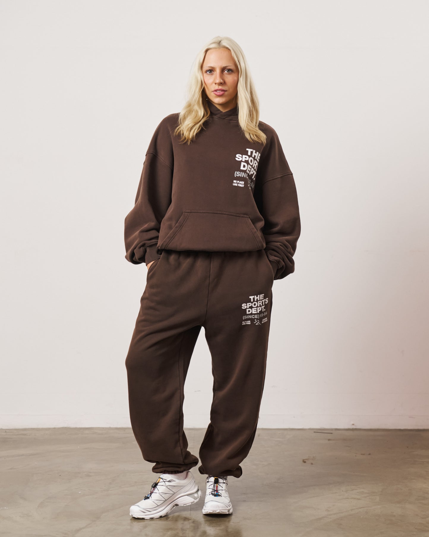 Vice 84 'The Sports Dept' Heavyweight Washed Hoodie - Brown
