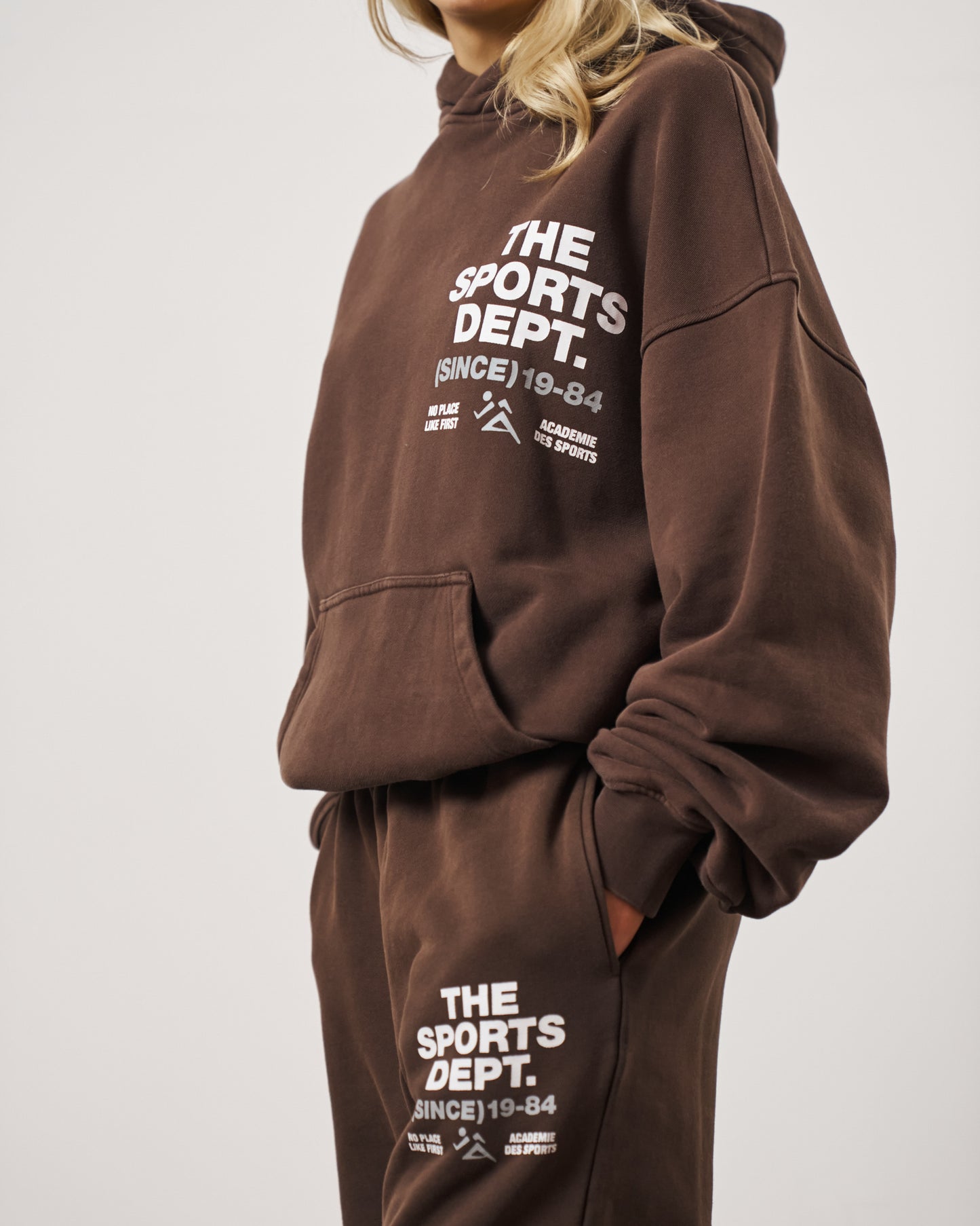 Vice 84 'The Sports Dept' Heavyweight Washed Hoodie - Brown