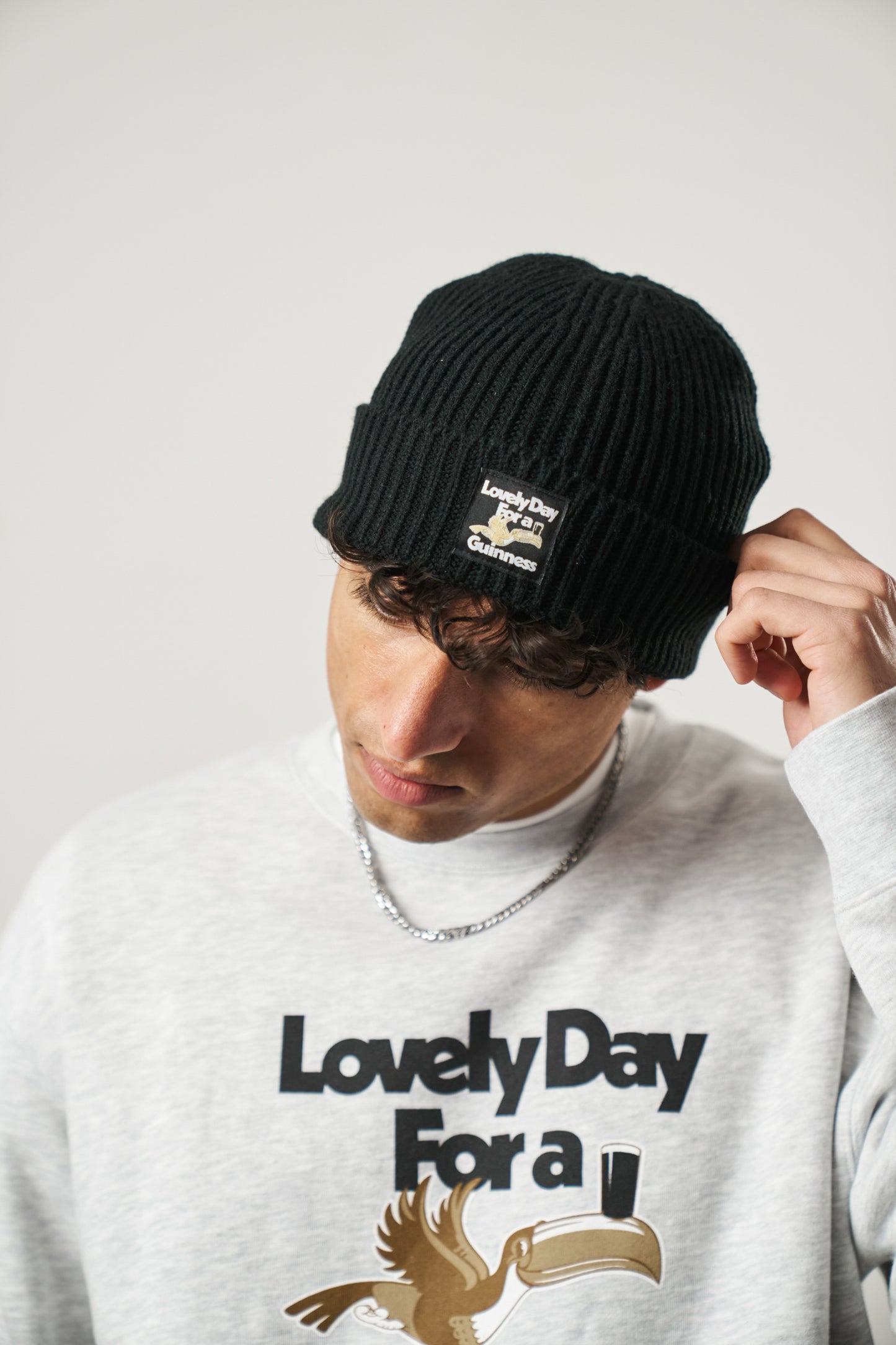 Guinness x UN:IK Ribbed Beanie - Black