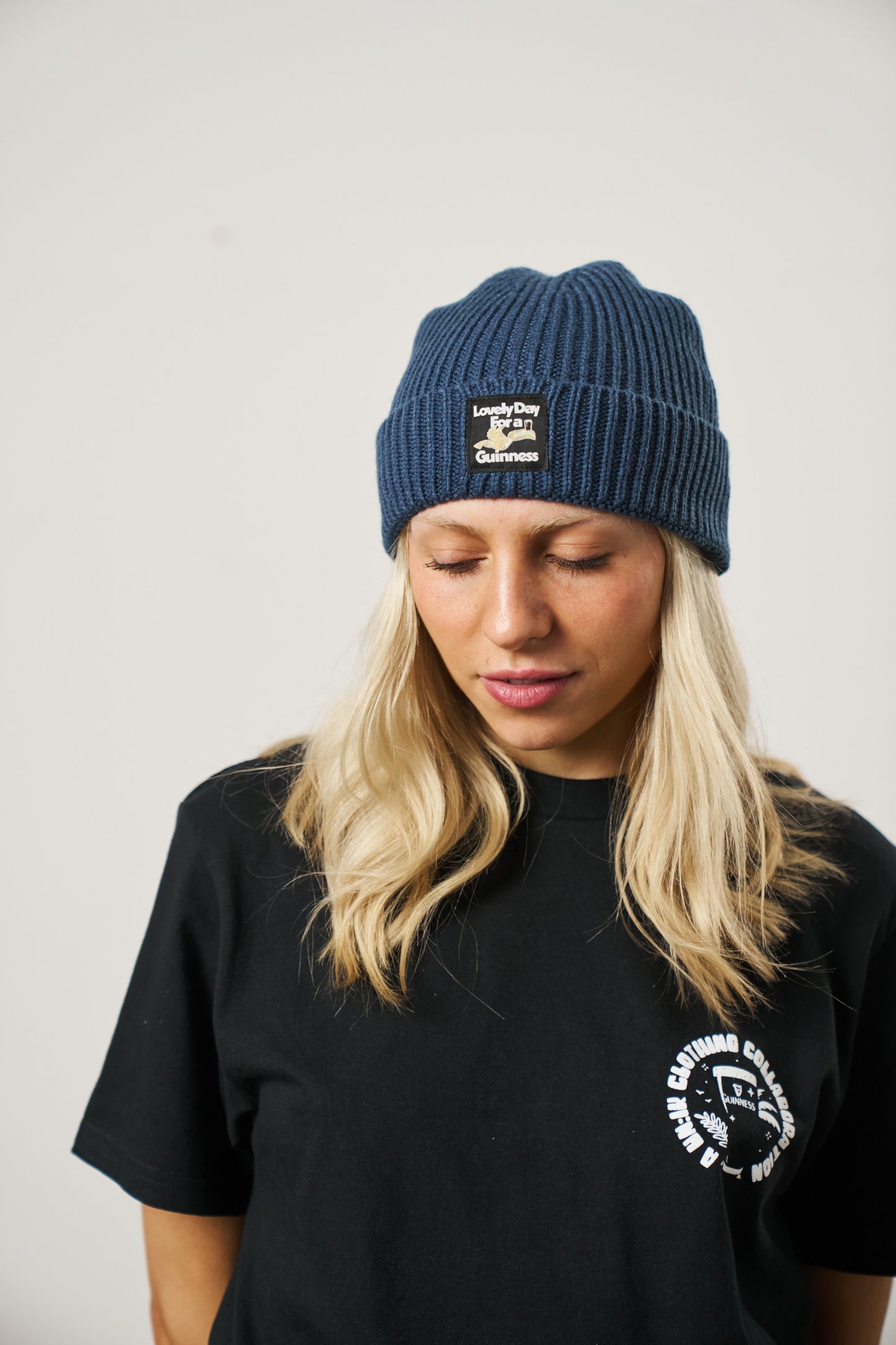 Guinness x UN:IK Ribbed Beanie - Indigo Blue