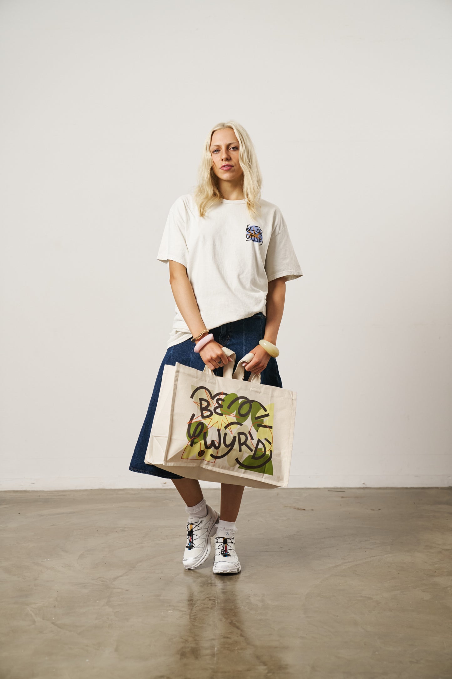 C.D x UN:IK 'Sun and Moon' Washed Tee - Ecru