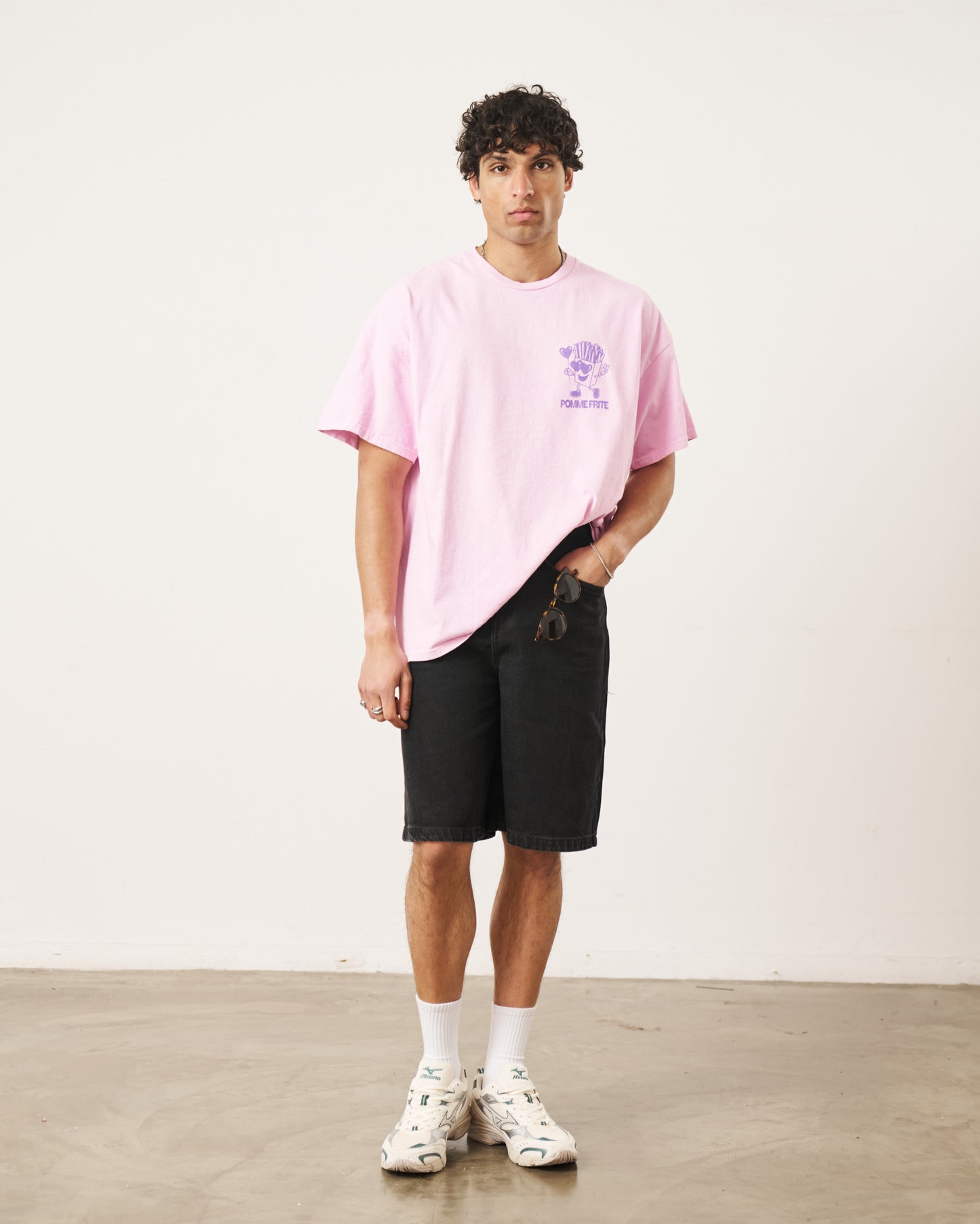 Pomme Frite 'Fries For You' Vintage Washed Tee - Pink