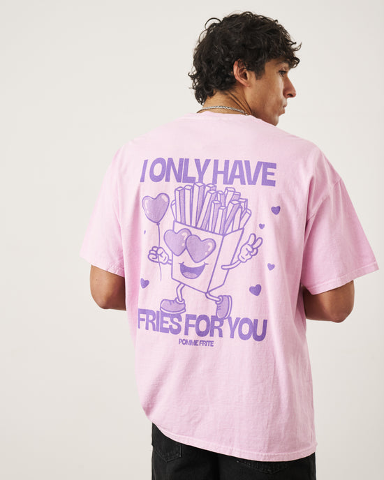 Load image into Gallery viewer, Pomme Frite &amp;#39;Fries For You&amp;#39; Vintage Washed Tee - Pink
