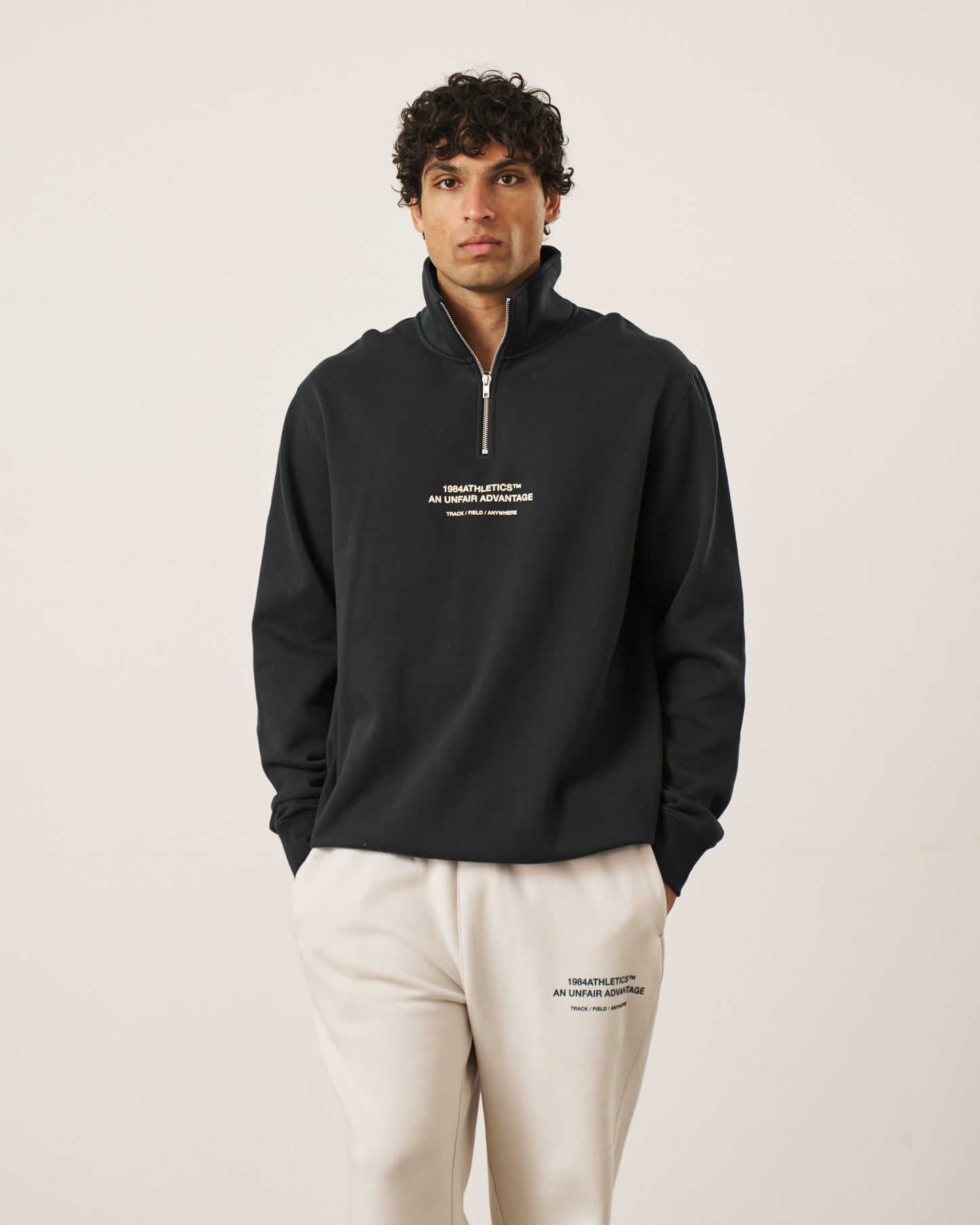 Vice 84 'Athletics' 1/4 Zip Sweater - Navy