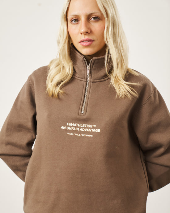 Load image into Gallery viewer, Vice 84 &amp;#39;Athletics&amp;#39; 1/4 Zip Sweater - Walnut

