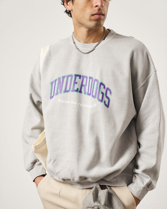 Load image into Gallery viewer, Vice 84 &amp;#39;Underdogs&amp;#39; Vintage Washed Sweater - Ash Grey
