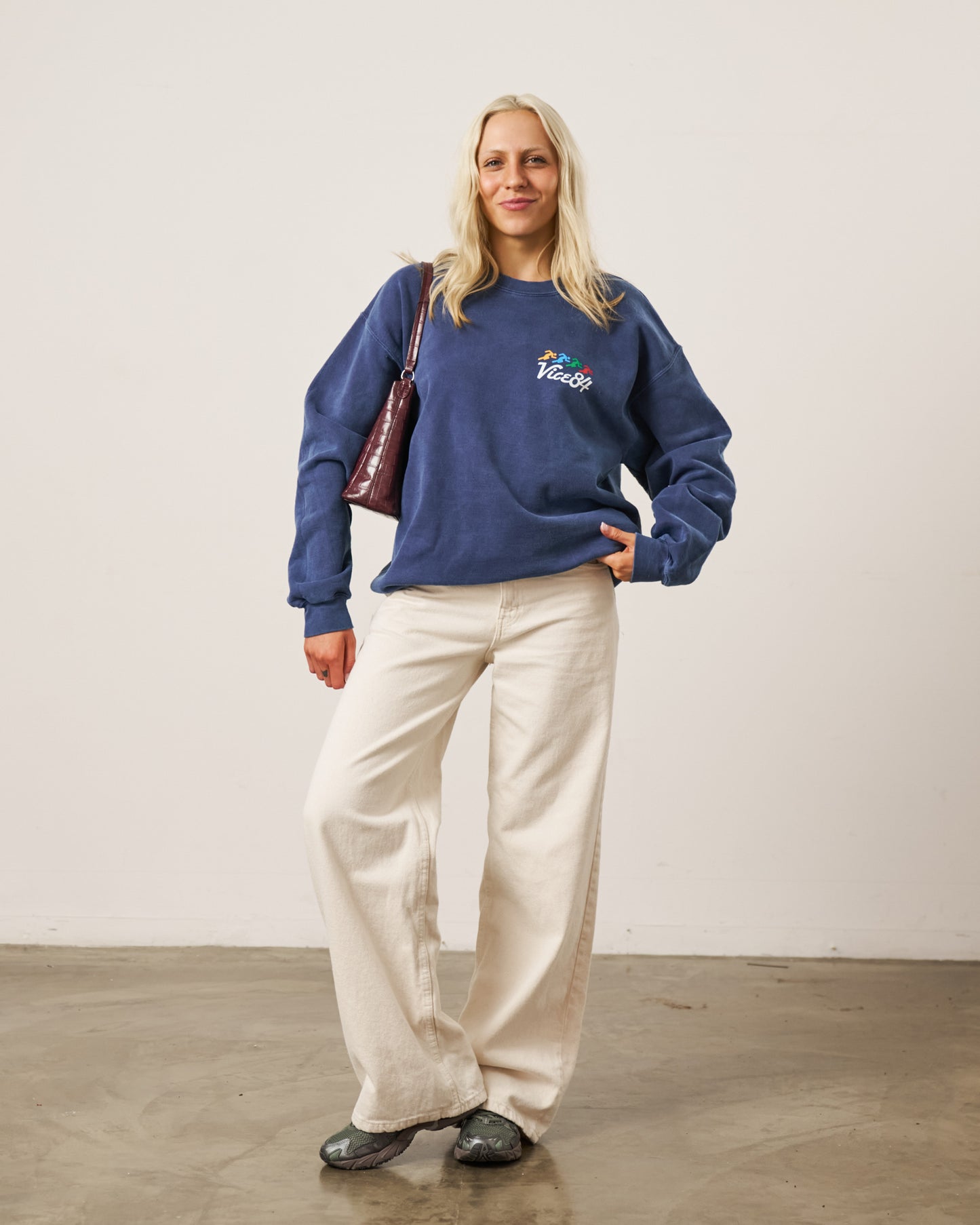 Vice 84 'Runner' Vintage Washed Sweater - Navy