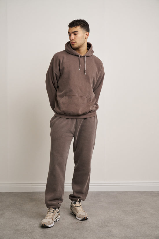 Essentials Vintage Washed Hoodie & Jogger Set - Cocoa