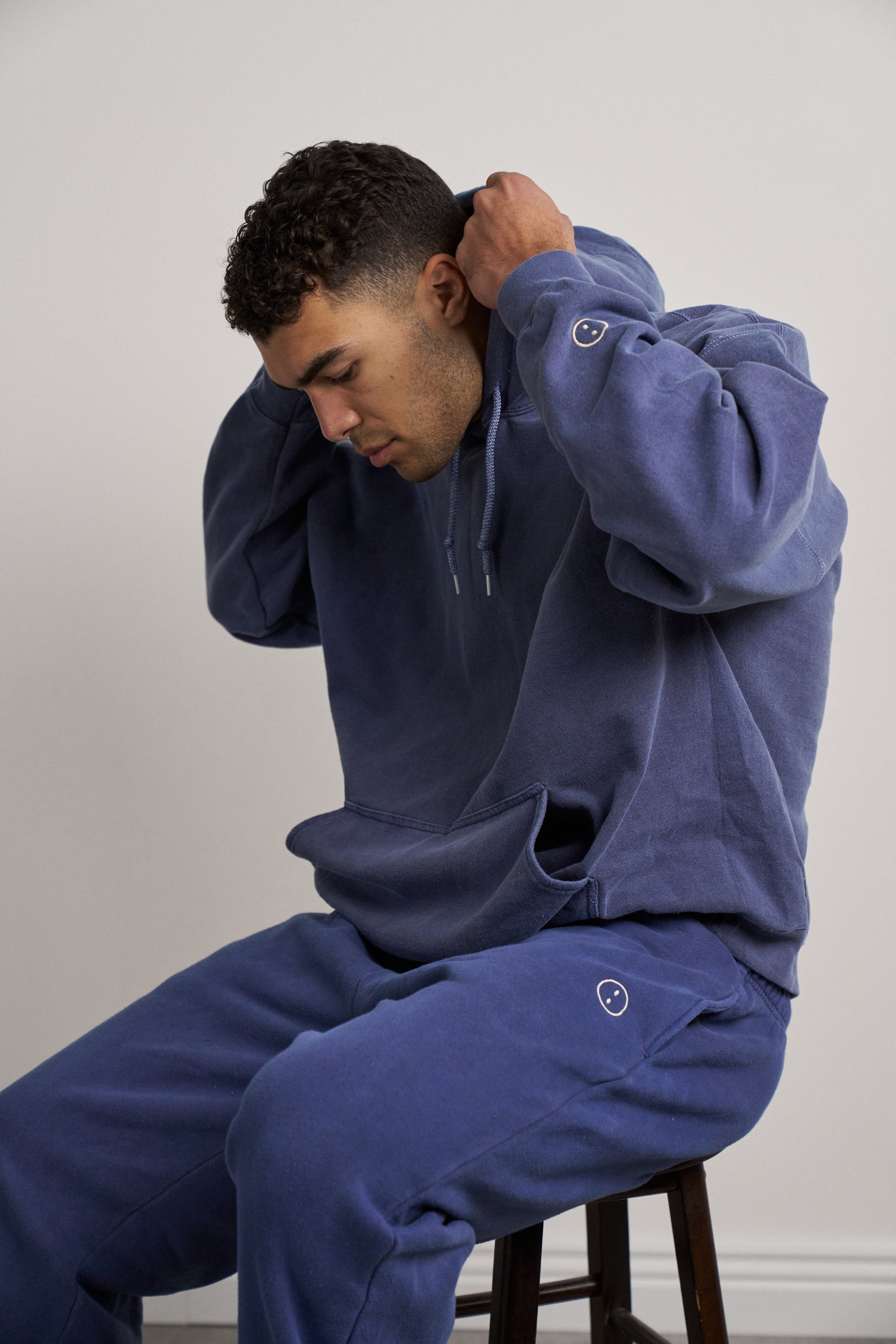 Essentials Vintage Washed Hoodie - Navy