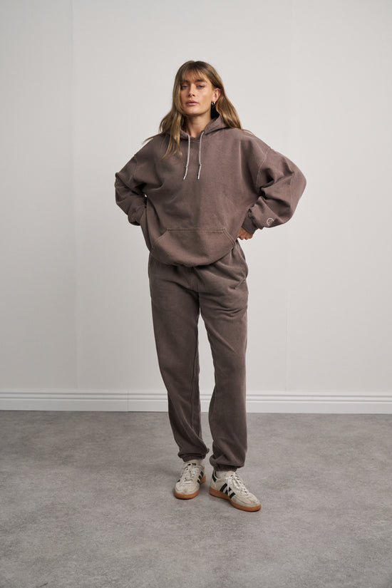 Essentials Vintage Washed Hoodie & Jogger Set - Cocoa