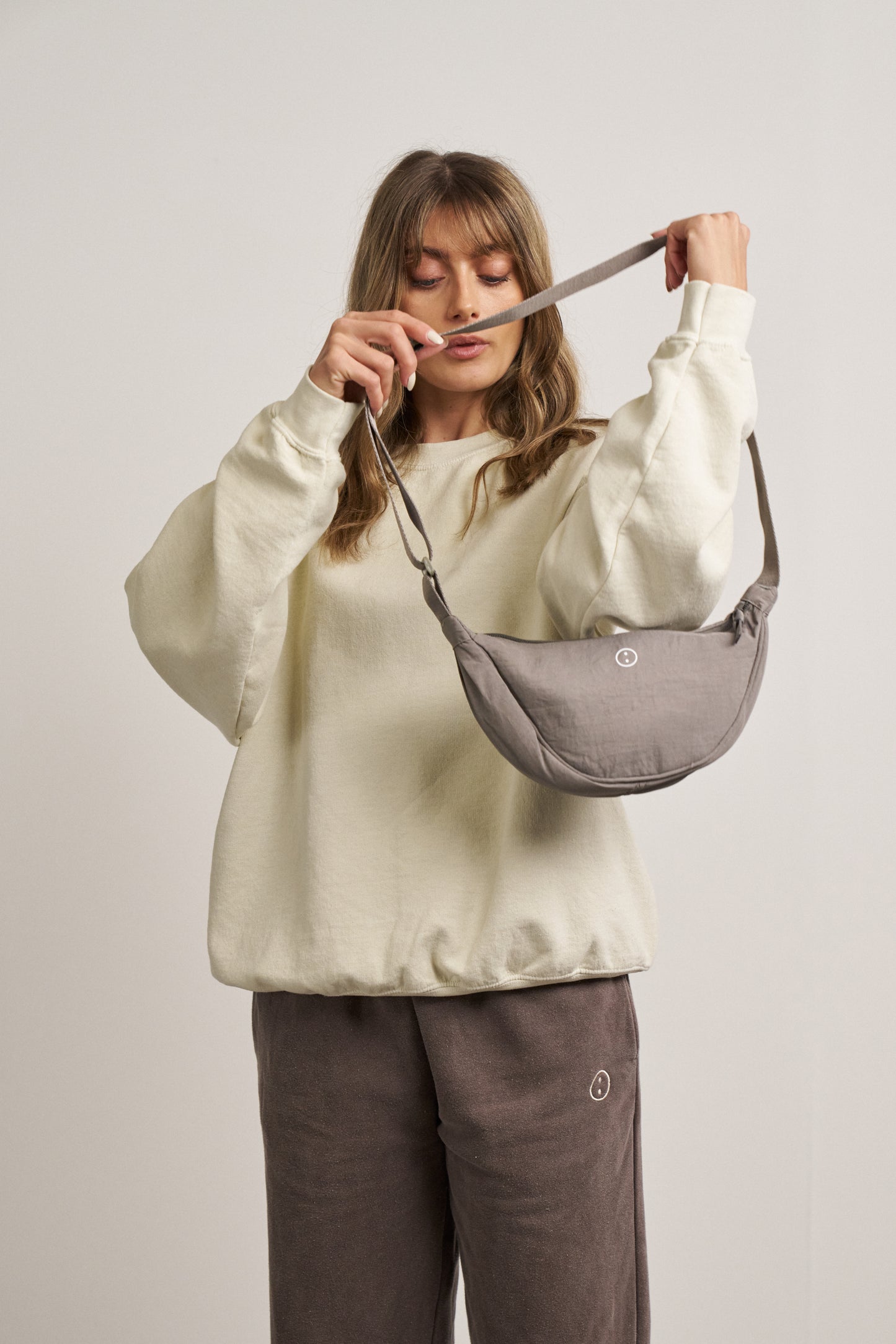 Essentials Oxford Nylon Cross Body Bag Grey UN IK Clothing