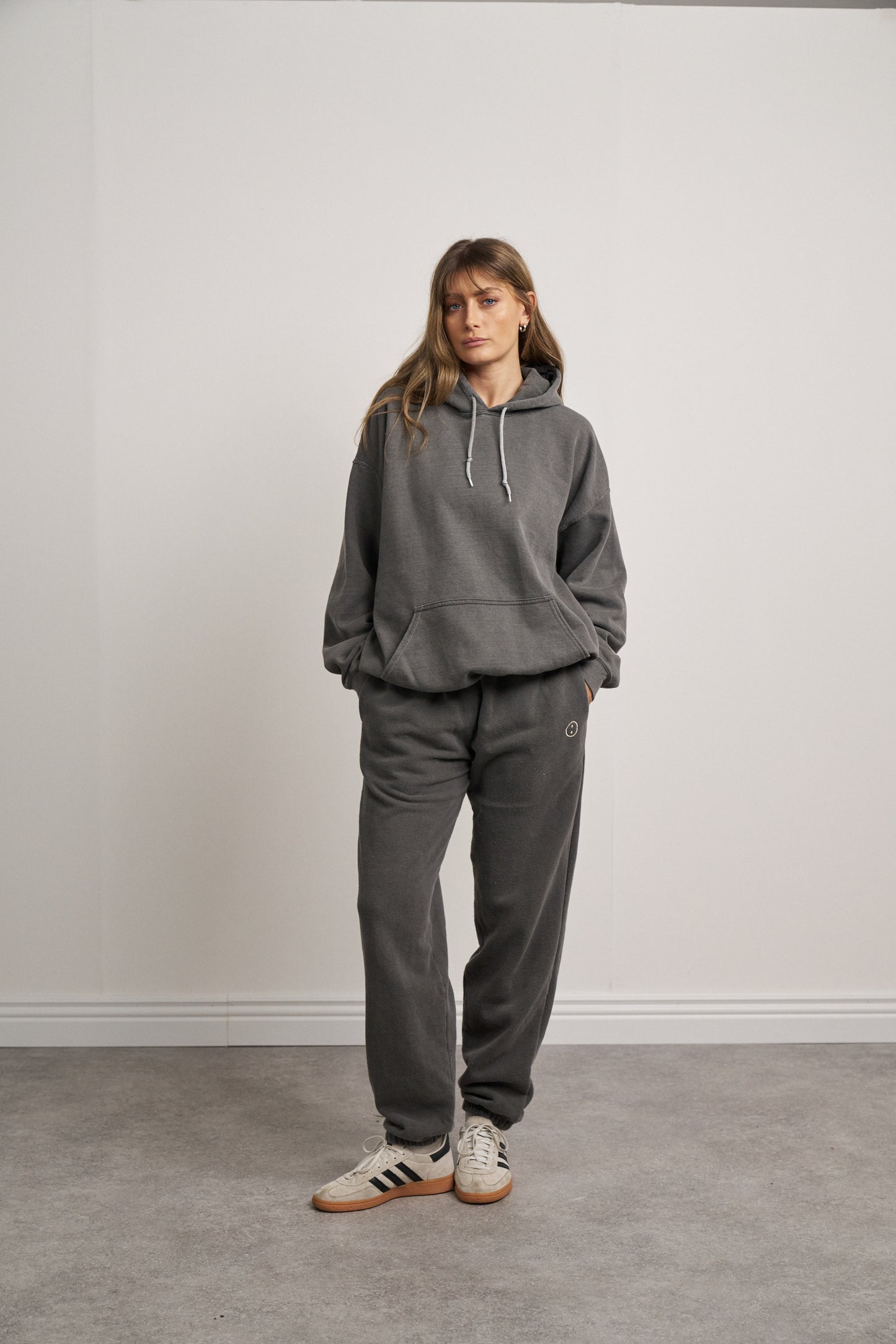 Essentials Vintage Washed Hoodie & Jogger Set - Charcoal