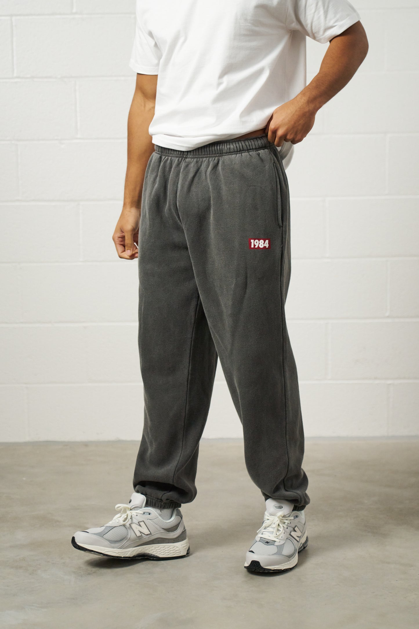 Vice 84 'Always Moving' Vintage Washed Joggers - Black