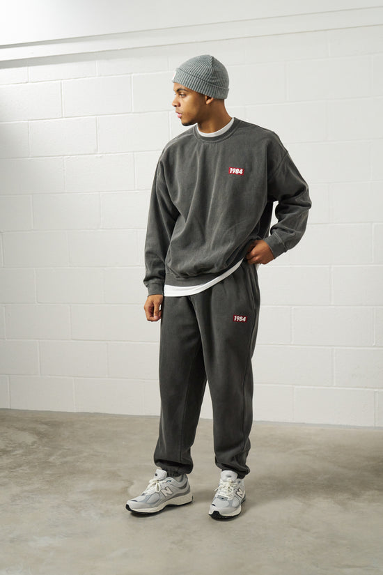 Vice 84 'Always Moving' Vintage Washed Joggers - Black