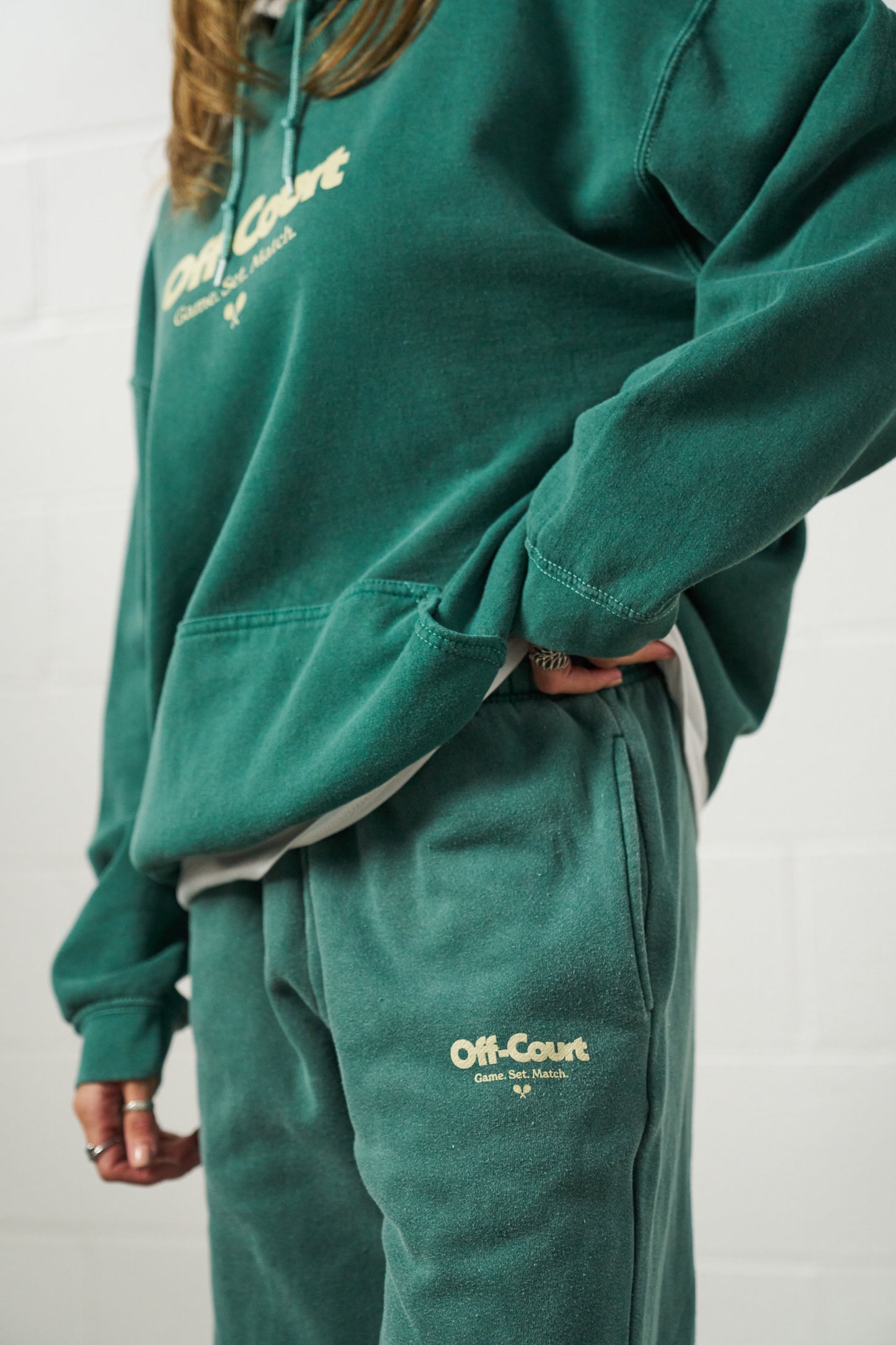 Vice 84 'Off-Court GSM' Hoodie & Jogger Set - Vintage Washed Forest