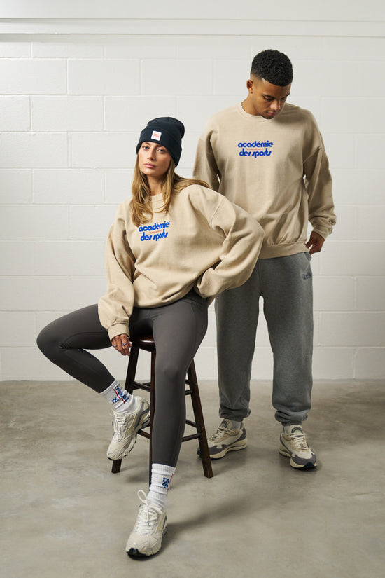 Load image into Gallery viewer, Vice 84 &amp;#39;Club Académie&amp;#39; Vintage Washed Sweater - Sand
