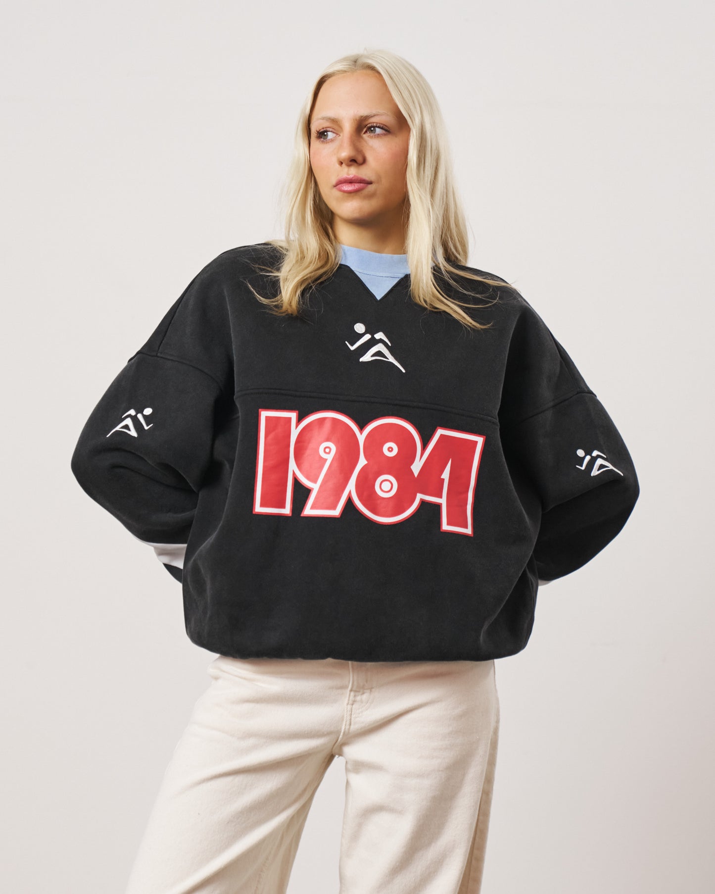 Vice 84 'Pre-Match' Heavyweight Washed Sweater - Black