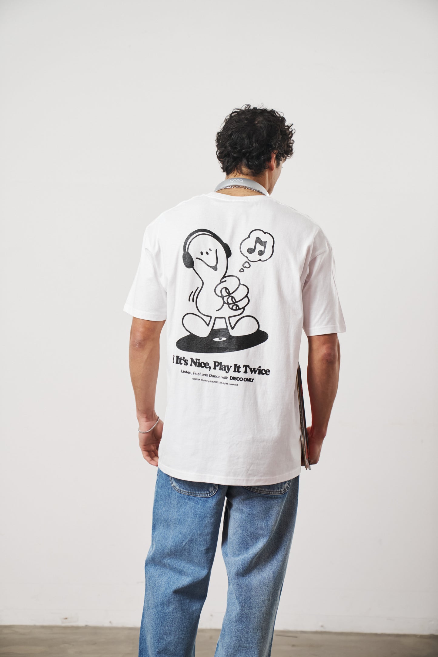 DISCO ONLY 'Play It Twice V6' Tee - White