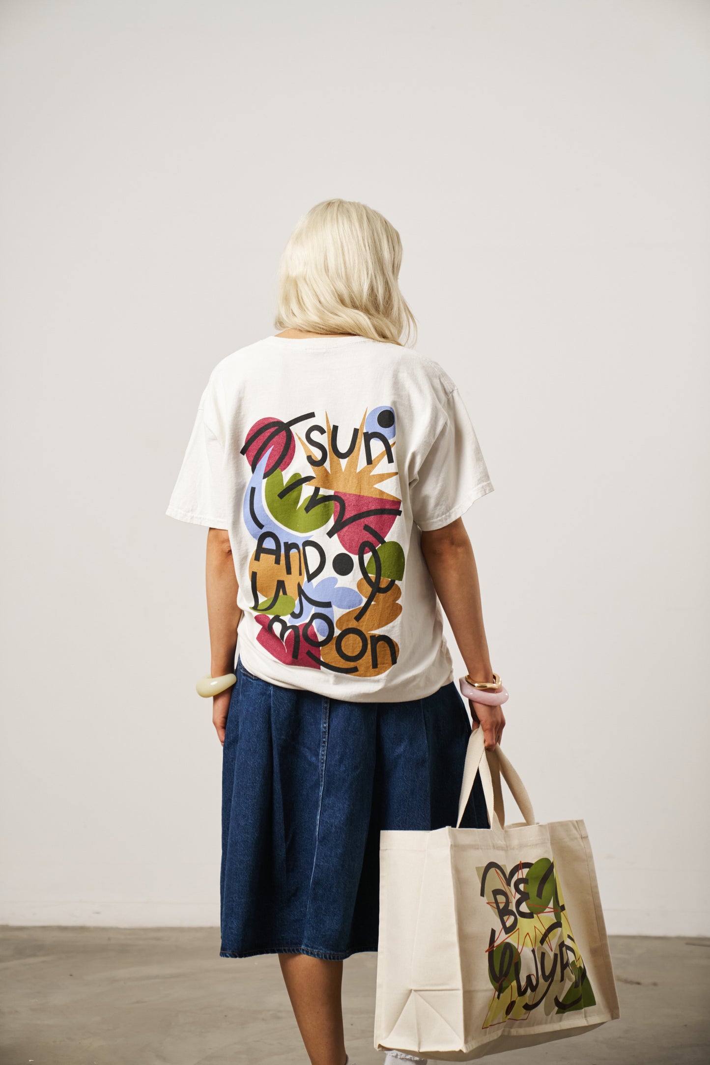 C.D x UN:IK 'Sun and Moon' Washed Tee - Ecru