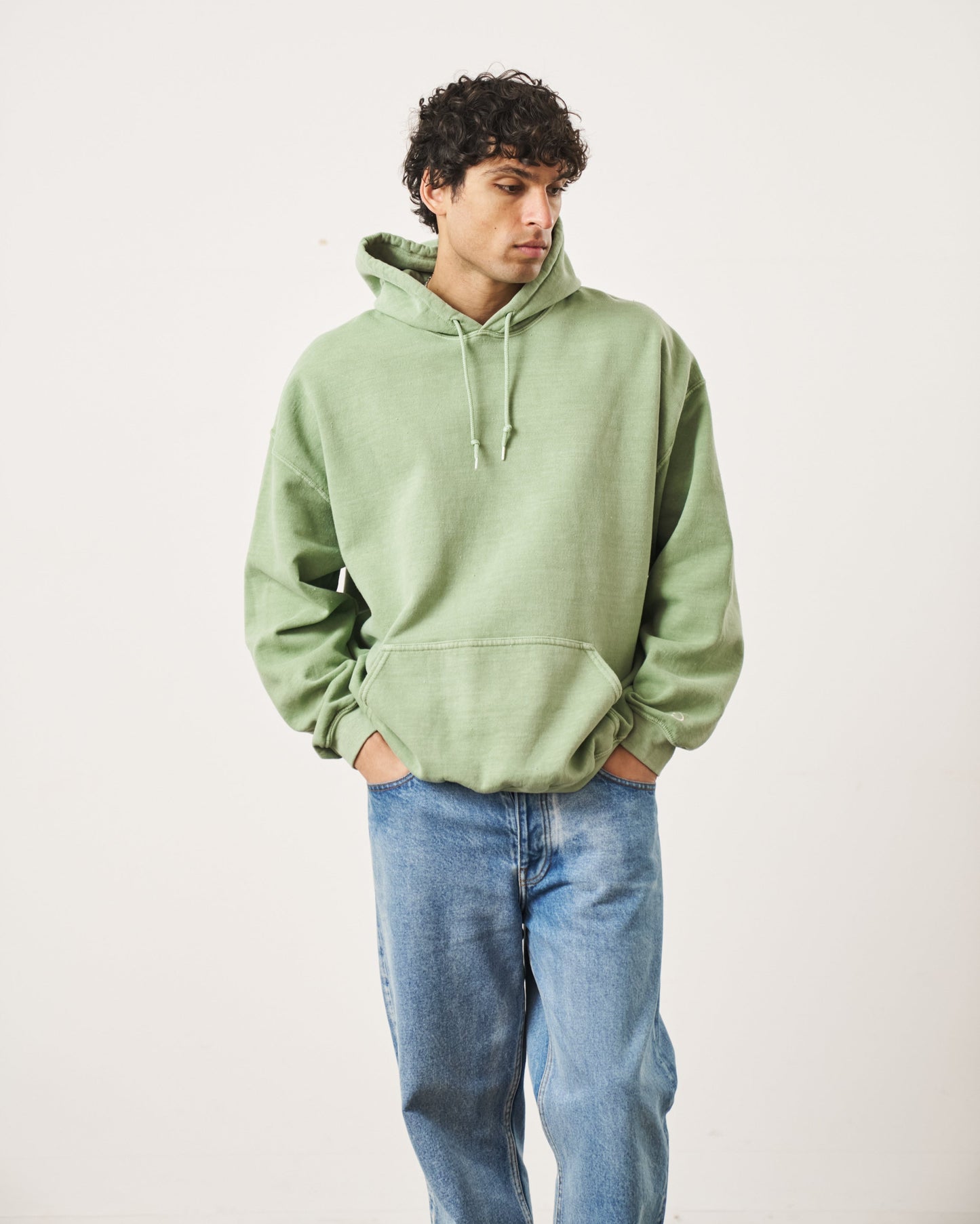 Essentials Vintage Washed Hoodie - Sage Green
