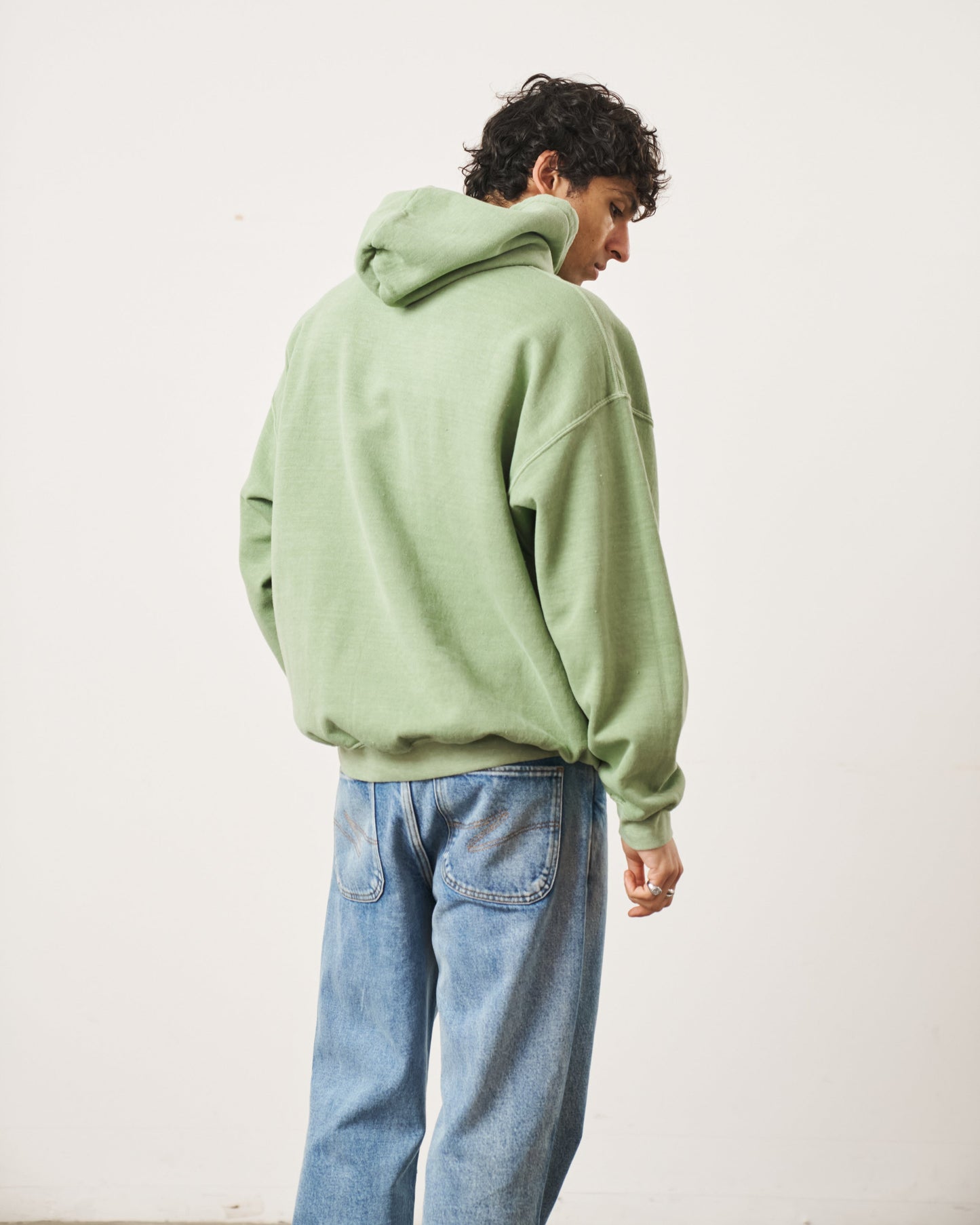 Essentials Vintage Washed Hoodie - Sage Green