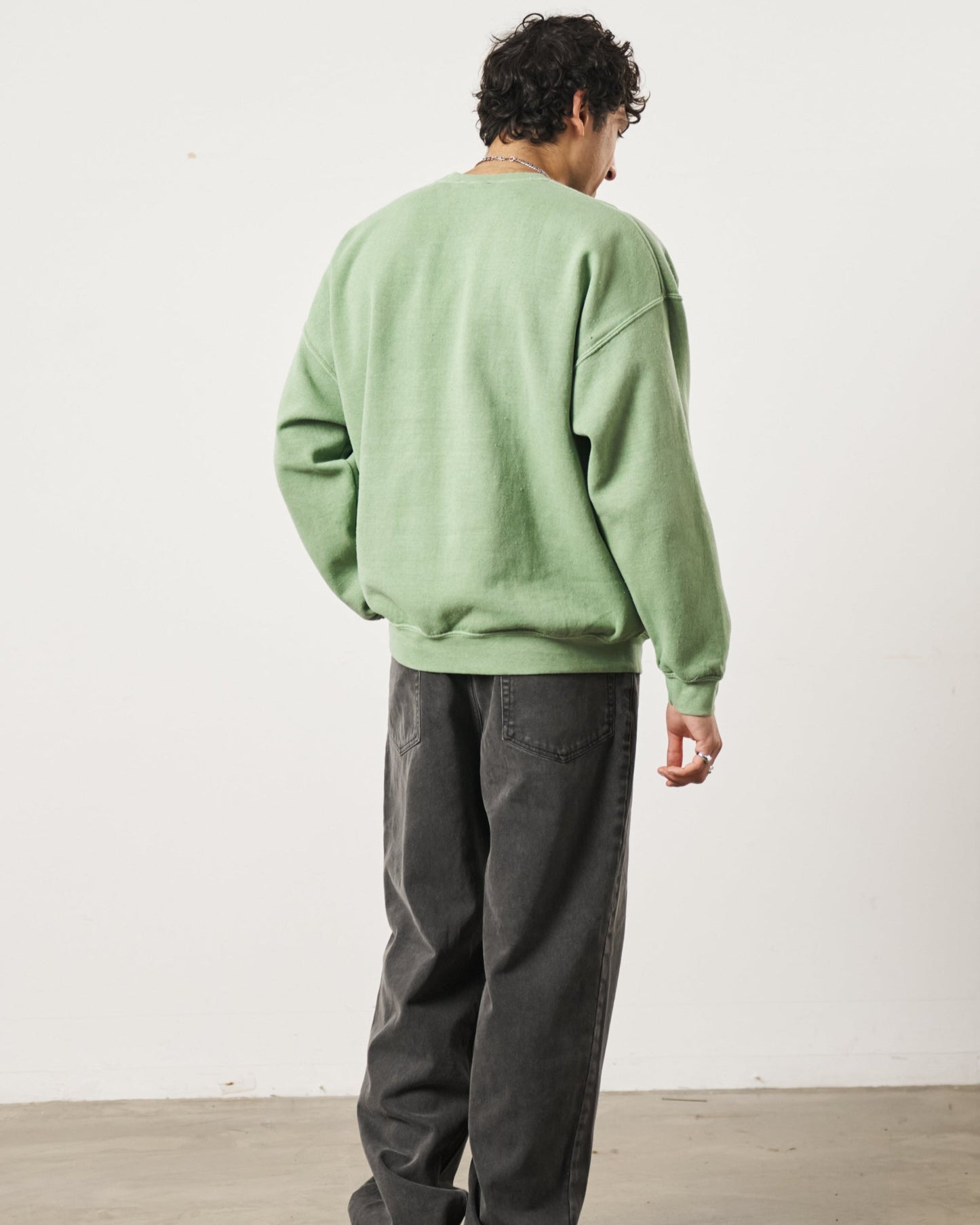Essentials Vintage Washed Sweater - Sage Green
