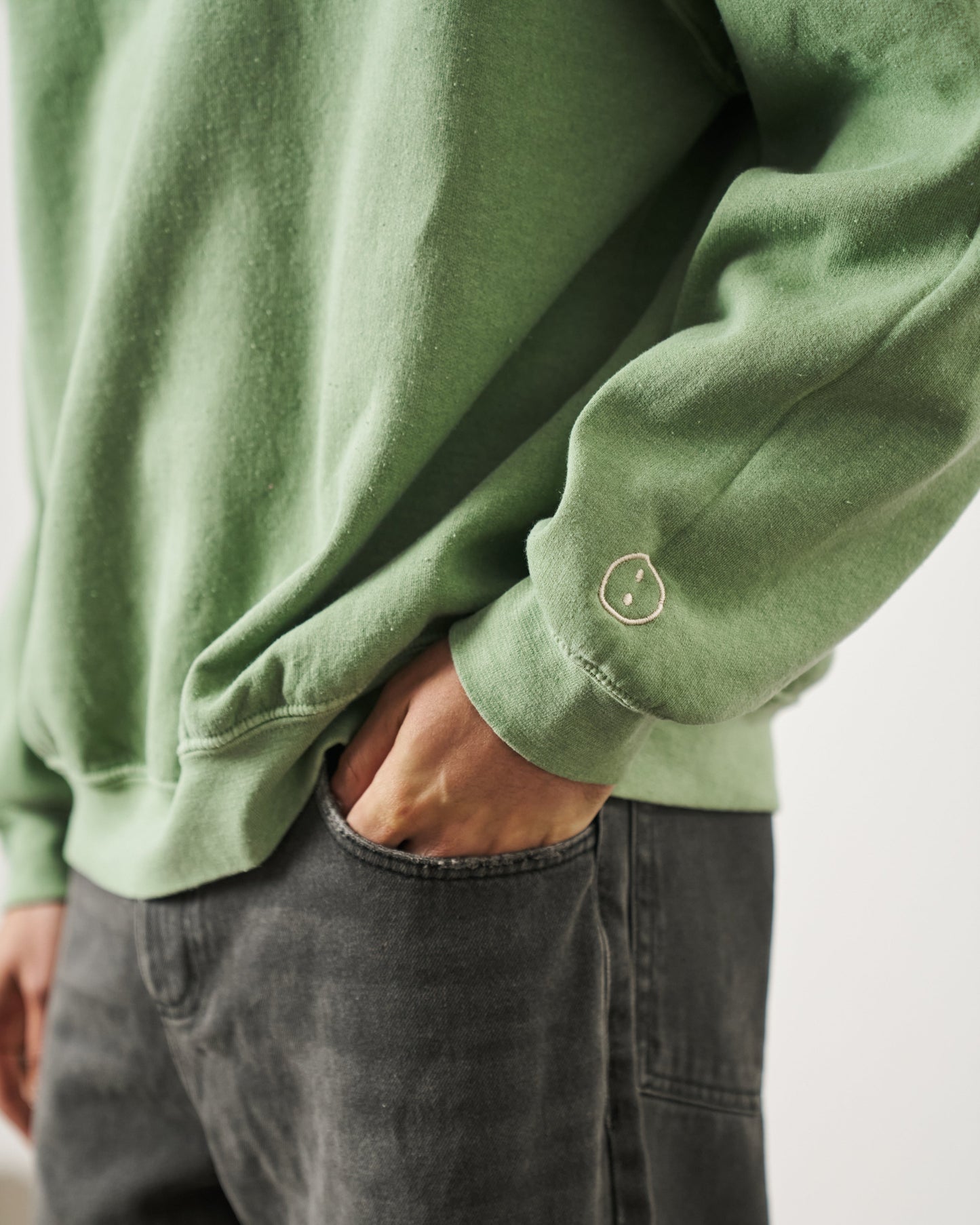 Essentials Vintage Washed Sweater - Sage Green