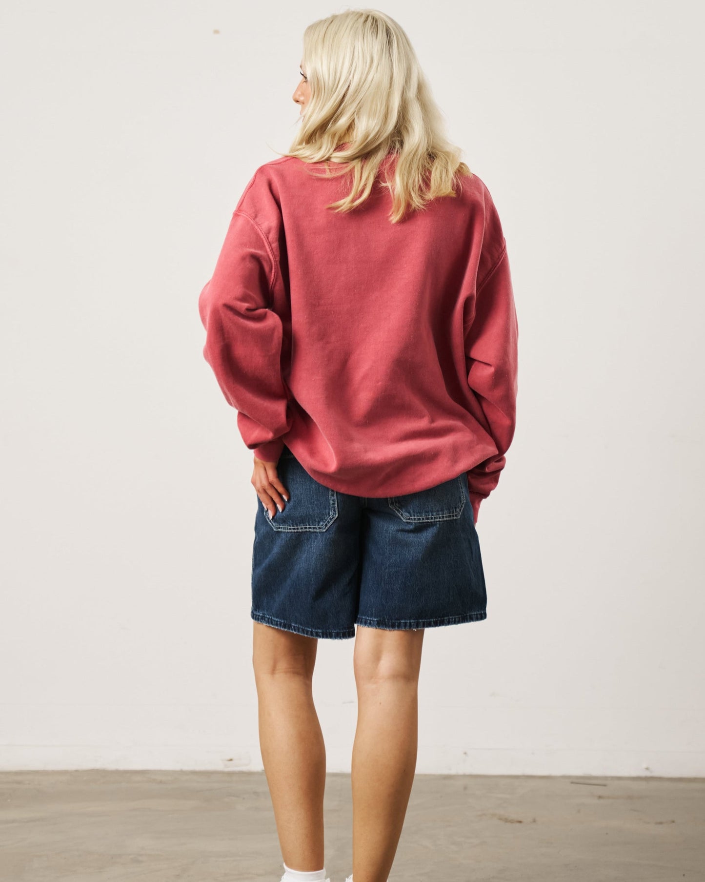 Essentials Vintage Washed Sweater - Red
