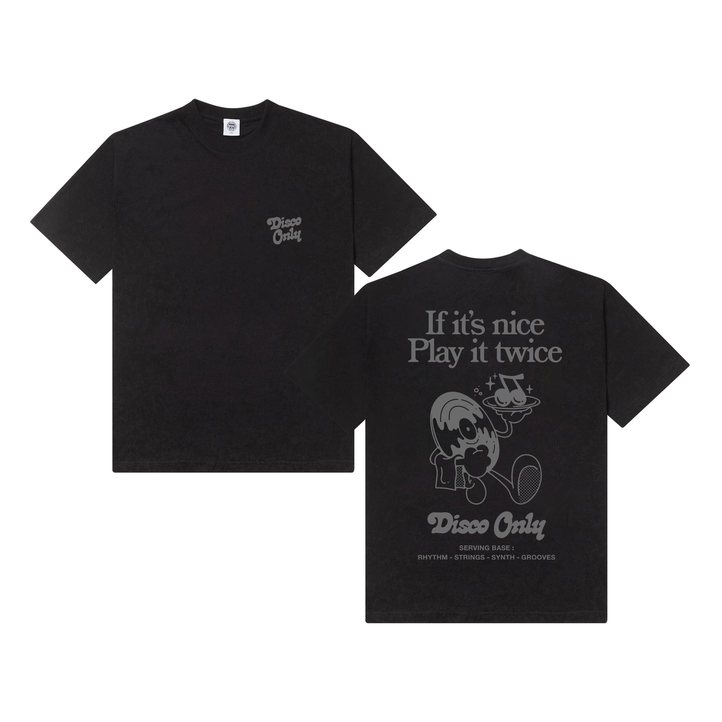 DISCO ONLY 'Play it Twice V2' Tee - Black *1 OF 100 EXCLUSIVE*