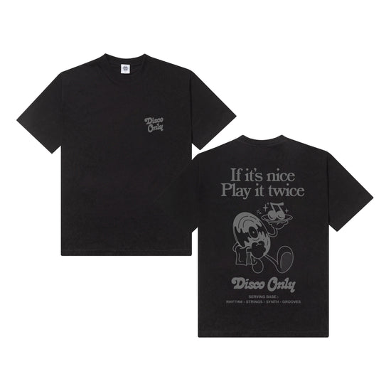 DISCO ONLY 'Play it Twice V2' Tee - Black *BF 1 OF 100 EXCLUSIVE*