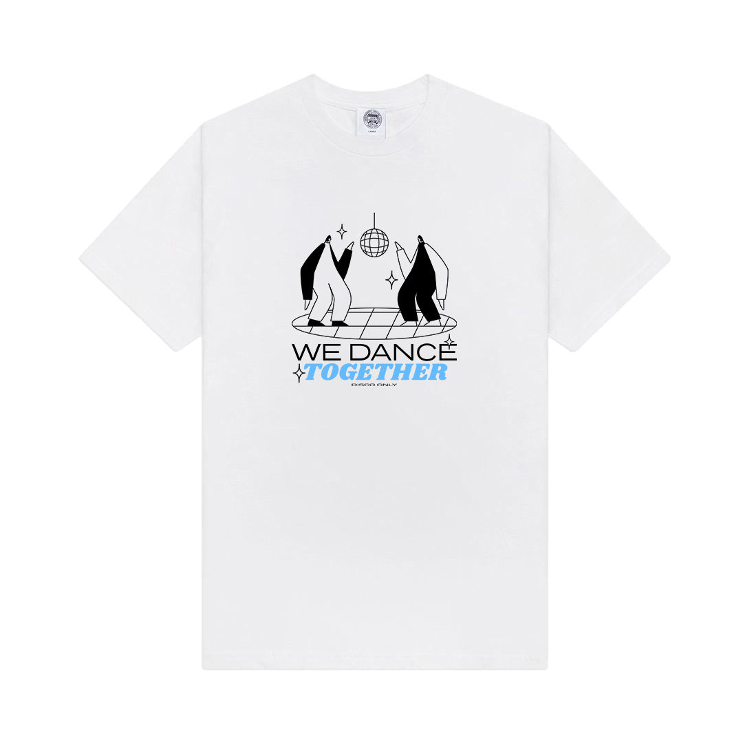 DISCO ONLY 'We Dance Together' Front Print Tee - White