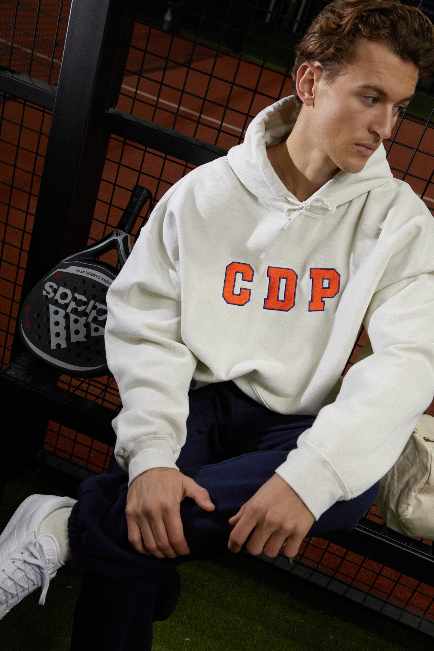 Club de Padel 'Varsity' Vintage Washed Hoodie - Cream
