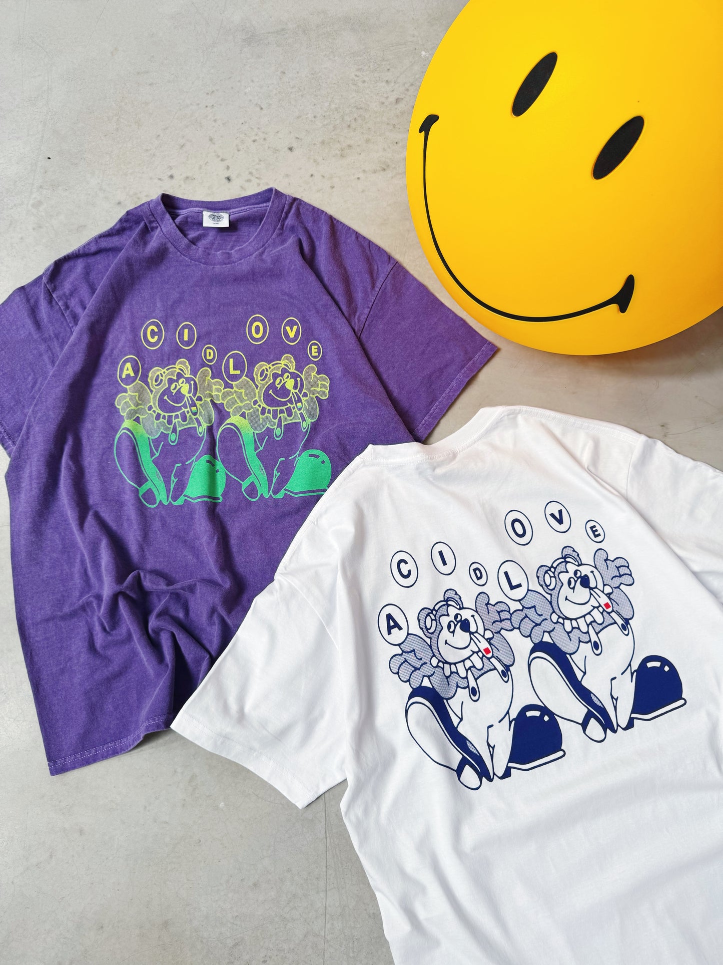 Acid Love 'Trippy Bear' Tee - White