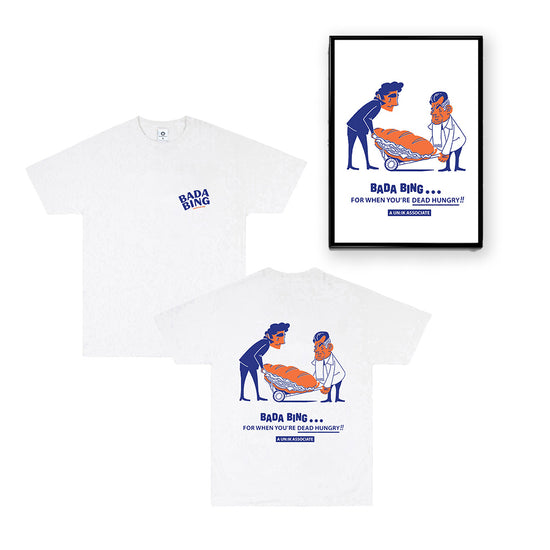 Bada Bing x UN:IK 'Dead Hungry' Tee & Print Bundle - White