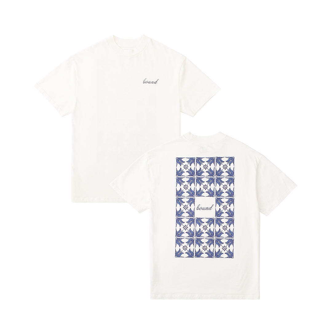 bound 'Porto Azulejos' Tee - Ecru