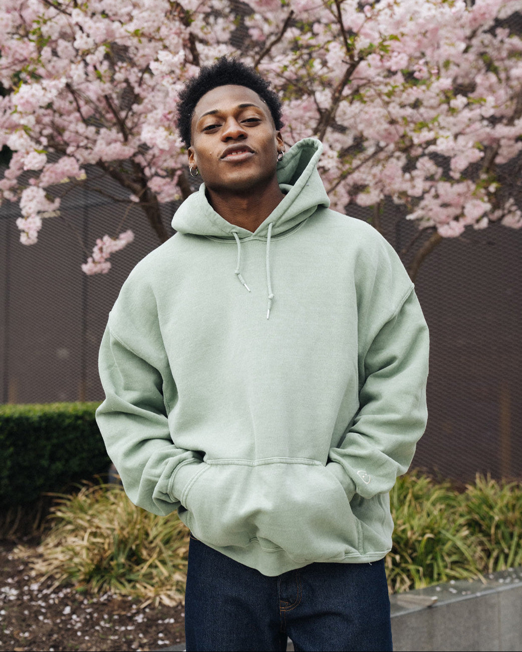 Essentials Vintage Washed Hoodie - Sage Green