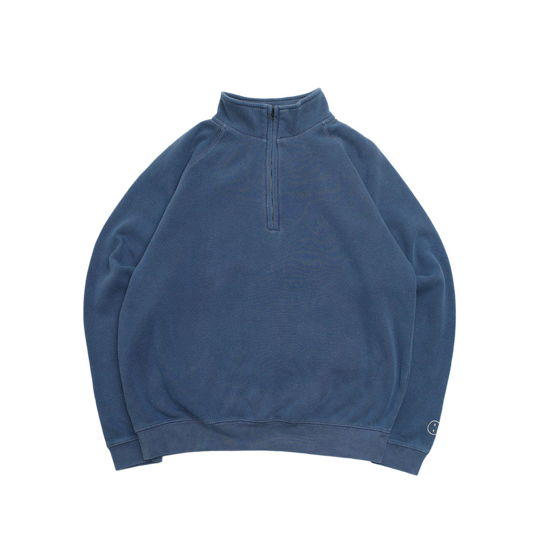 Essentials Vintage Washed 1/4 Zip Sweatshirt - Navy