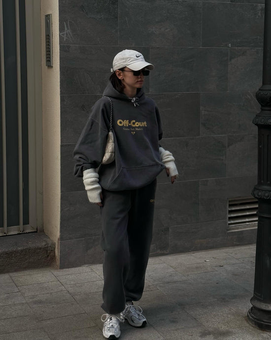 Vice 84 'Off-Court GSM' Vintage Washed Hoodie - Charcoal