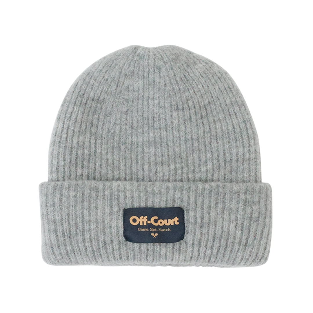 Load image into Gallery viewer, Vice 84 &amp;#39;Off-Court GSM&amp;#39; Cosy Ribbed Beanie - Grey/ Stone/ Black
