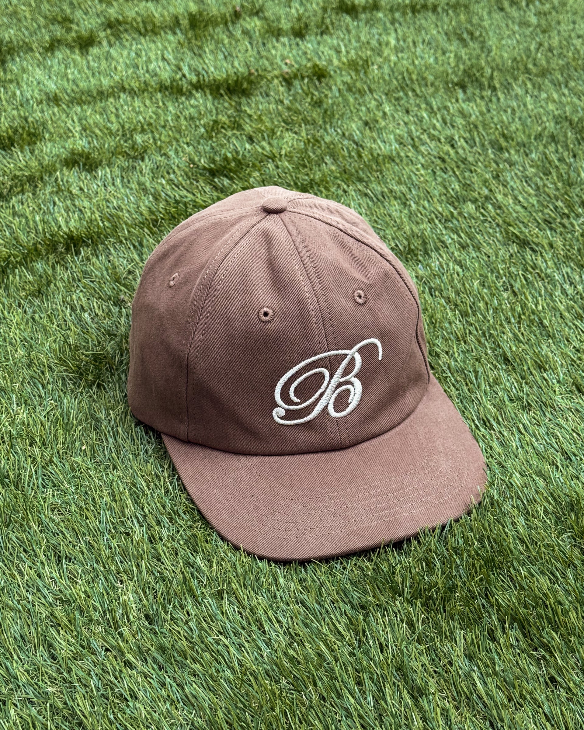 bound Script Embroidered 6 Panel Cap - Mushroom – UN:IK Clothing