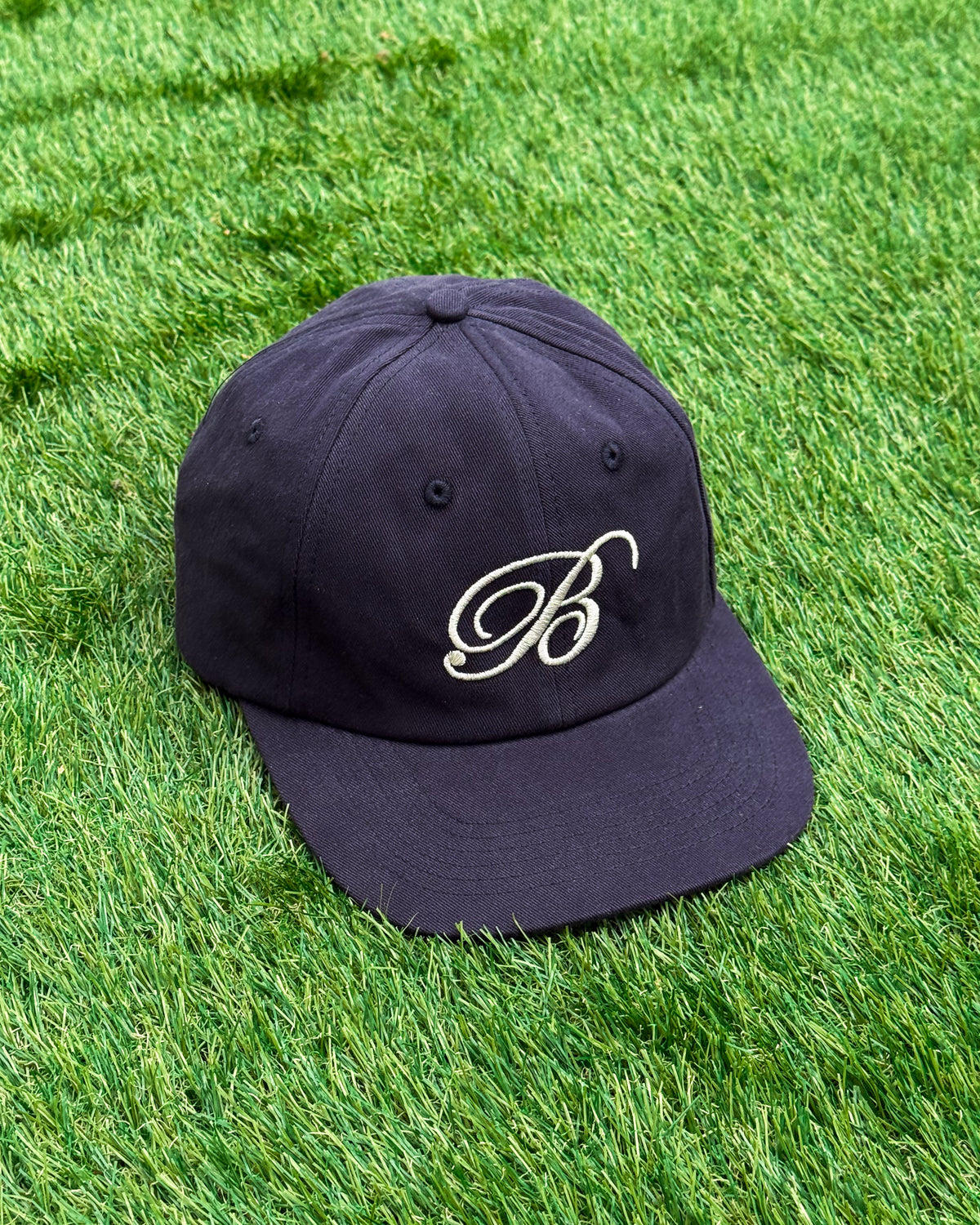 Script Style Cap bound Script Embroidered 6 Panel Cap - Navy – UN:IK Clothing